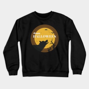 happy wolf halloween Crewneck Sweatshirt